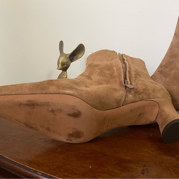 Vince Hilda Suede Ankle Boot Bootie 8 Brown Light Fawn - - Picture 4 of 6